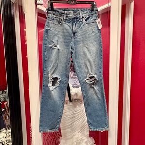 * NWT Authentic Old Navy Higher High-Waisted OG Straight Ripped Jeans